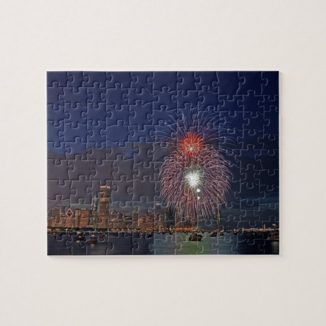 Puzzle États-Unis, Illinois, Chicago, feux d'artifice du  (Horizontal)