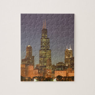 Puzzle États-Unis, Illinois, Chicago: Ville Skyline / So
