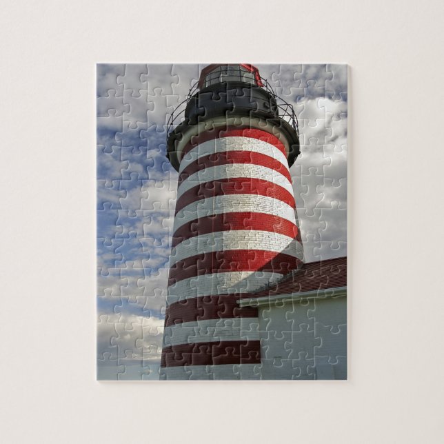 Puzzle États-Unis, Maine, Lubec. Phare de West Quoddy Hea (Vertical)