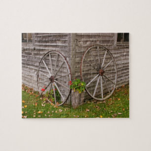Puzzle États-Unis, Maine. Roues de chariot
