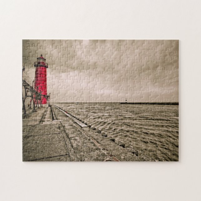 Puzzle États-Unis, Michigan, Grand Haven Lighthouse (Horizontal)