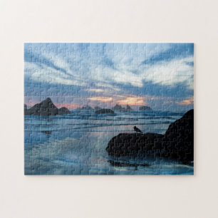 Puzzle États-Unis, Oregon, Bandon Beach. Mouette sur un r