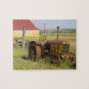 Puzzle États-Unis, Oregon, Shaniko. Tracteur ancien rouil
