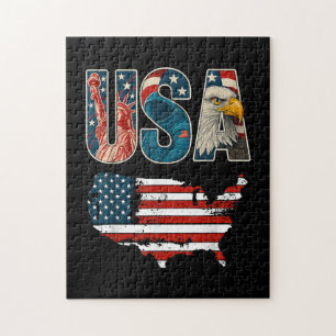 Puzzle Etats-Unis Patriotique 4 juillet Amérique Drapeau 