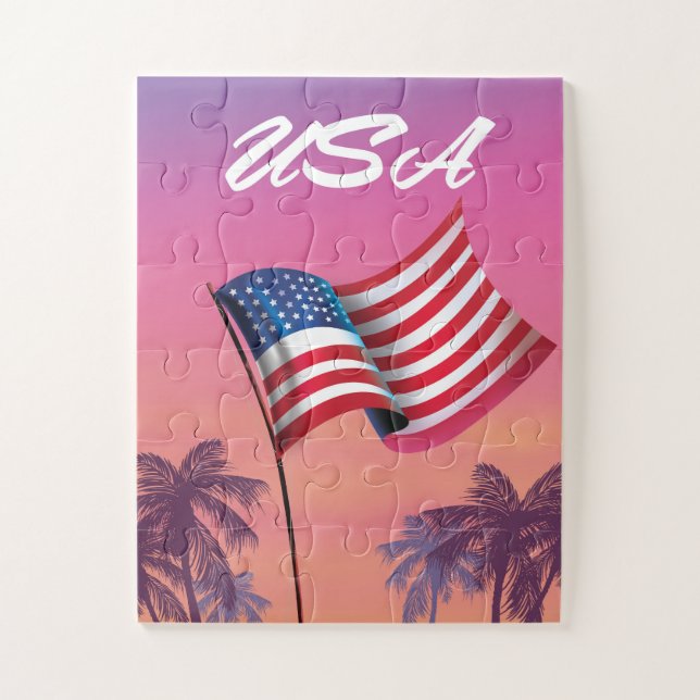 Puzzle États-Unis Stars and stripes (Vertical)