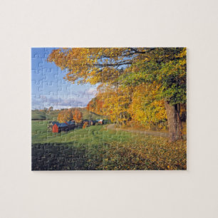 Puzzle États-Unis, Vermont, Jenne Farm. L'automne arrive