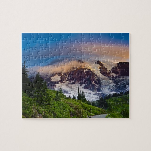 Puzzle États-Unis, Washington, mont Rainier. Soleil du ma (Horizontal)