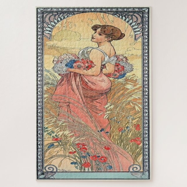 Puzzle Été 1900 : Un Art Nouveau de Mucha (Vertical)