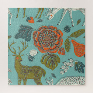 Puzzle Eté Jardin Cerf Illustration transparente.