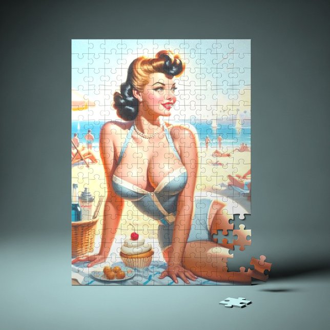 Puzzle Été vintage fille à l'épingle (Créateur téléchargé)