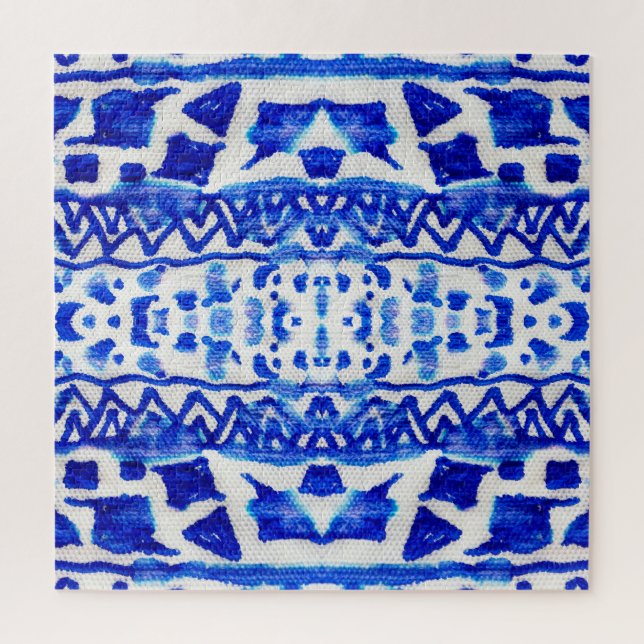 Puzzle Ethnic Indigo Arrow Native Motifs (Vertical)