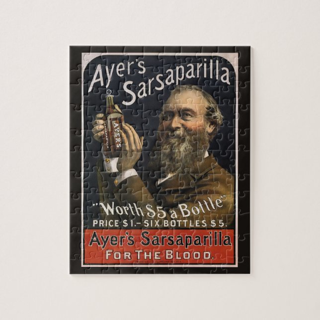 Puzzle Étiquette de produit vintage, boisson Sarsaparilla (Vertical)