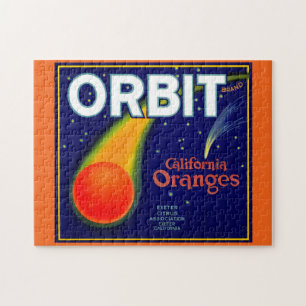 Puzzle étiquette des caisses de fruits Orbit Oranges des