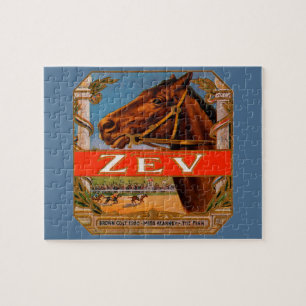 Puzzle Étiquette vintage de Cigar, Colt Brown des Chevaux