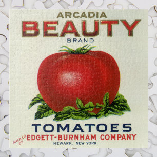 Puzzle Étiquette vintage de fruit, Arcadia Beauté Tomates