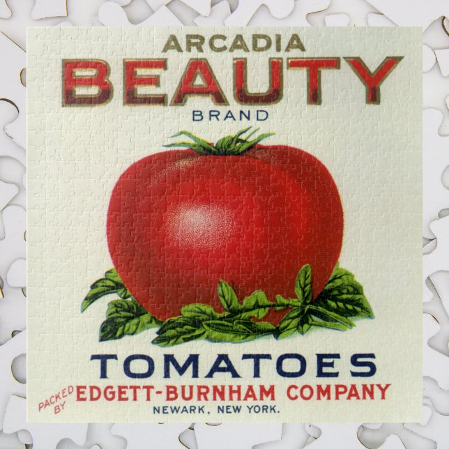 Puzzle Étiquette vintage de fruit, Arcadia Beauté Tomates (Créateur téléchargé)