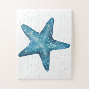 Puzzle Étoile de mer bleue aquarelle nautique