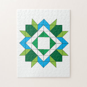 Puzzle Étoile de mosaique de courtepointe géométrique ble