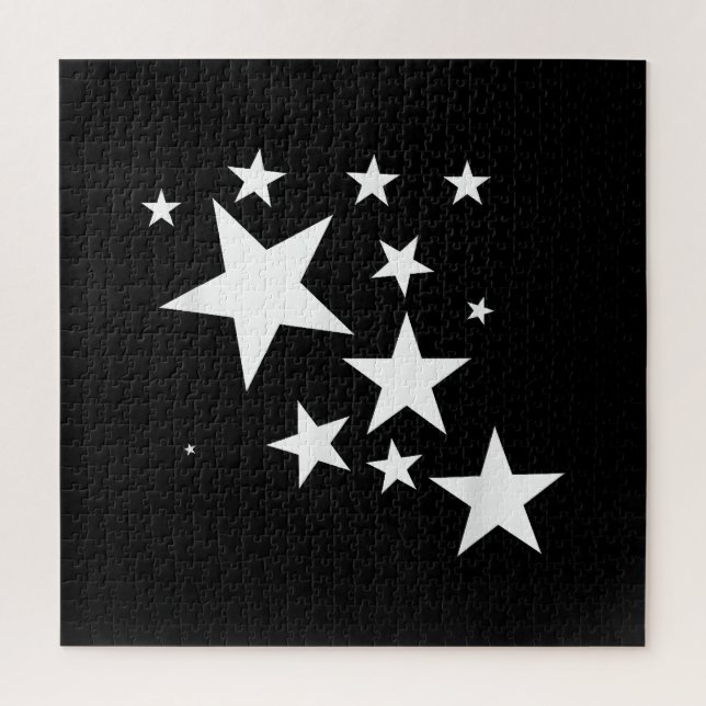 Puzzle Étoiles Blanches Star-Motif-Design Costume cadeau (Vertical)