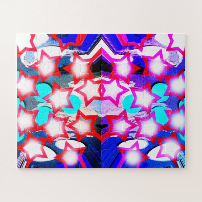 Puzzle étoiles de Noël art (Horizontal)