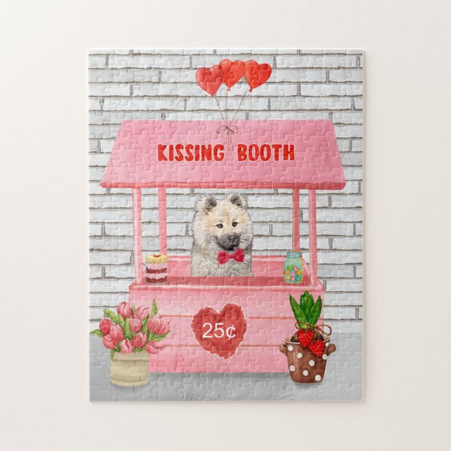 Puzzle Eurasier Chien Valentine's Day Kissing Booth (Vertical)