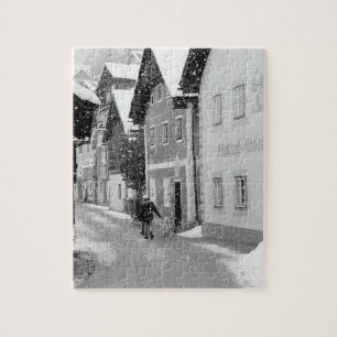 Puzzle Europe, Autriche, Hallstat. Rue enneigée