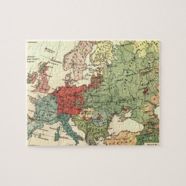 Puzzle Europe Carte Pays Antique Mondiale (Horizontal)