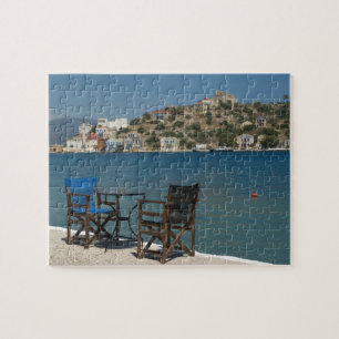Puzzle Europe, Grèce, Kastellorizo : chaises au bord