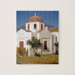 Puzzle Europe, Grèce, Mykonos. Les filets de pêche sèchen