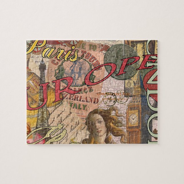Puzzle Europe Travel Vintage (Horizontal)