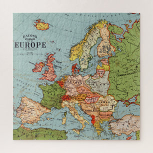 Puzzle Europe Vintage Carte standard du bacon du XXe siè