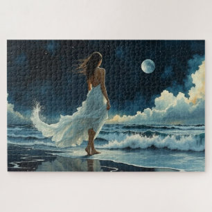 Puzzle Évasion au bord de la mer sous la Lune Art côtie