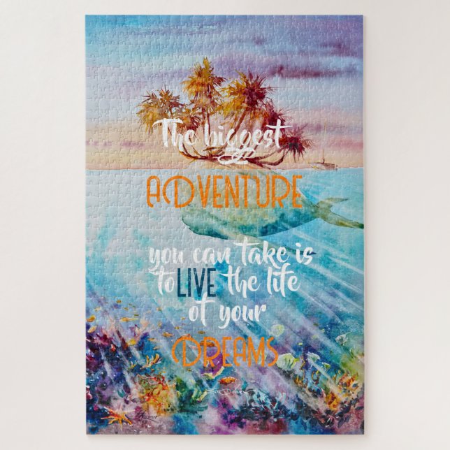 Puzzle Eve Peint Baleine de l'île tropicale (Vertical)