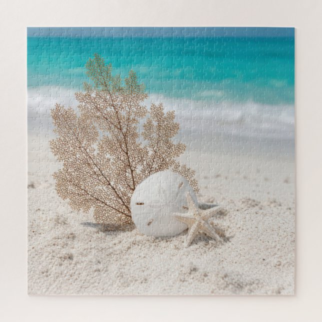 Puzzle Éventail de mer avec dollar de sable et étoile de  (Vertical)
