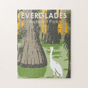 Puzzle Everglades Parc National Floride Egret Vintage