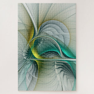 Puzzle Évolution fractale, Art Abstrait Turquoise d'or