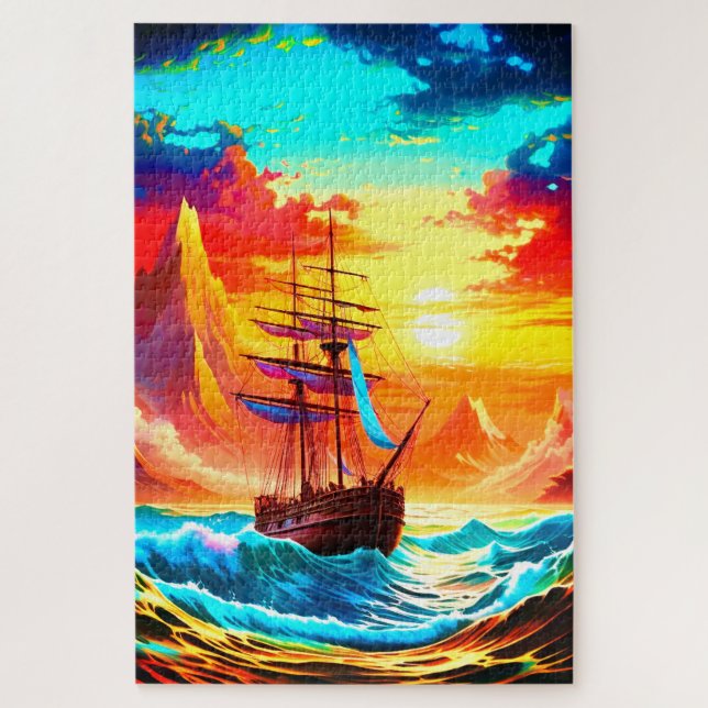 Puzzle Expédition au coucher du soleil (Vertical)