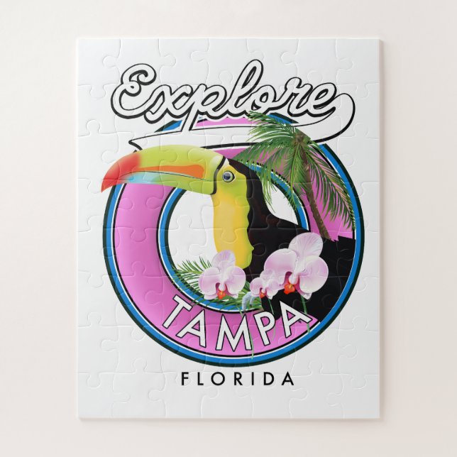 Puzzle Explorer le logo rétro de Tampa Floride (Vertical)