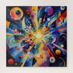 Puzzle Explosion Géométrique Cosmique Abstrait