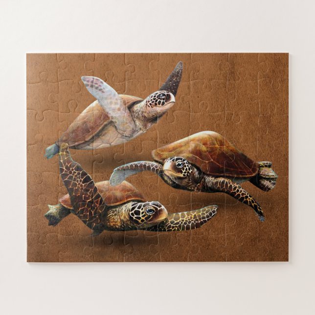 Puzzle Extinction d'animaux de tortues marines Sauvez les (Horizontal)