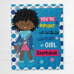 Puzzle Extraordinaire Black Girl<br><div class="desc">Vous êtes une fille audacieuse, brillante, extraordinaire ! Puzzle personnalisé ! Découvrez plus de mes cadeaux personnalisés !</div>