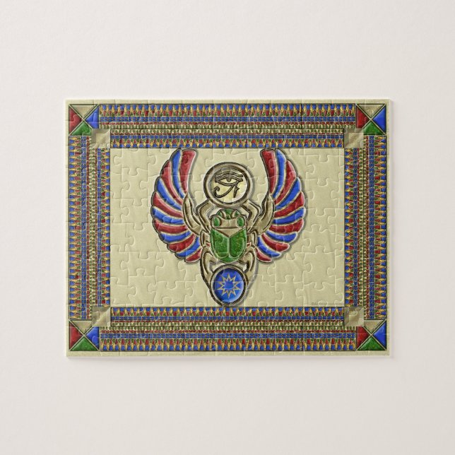 Puzzle Eye of Horus Scarab (Horizontal)