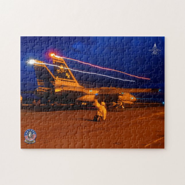 Puzzle F-14 TOMCAT "LANCEMENT DE NUIT" (11x14 pouces) (Horizontal)