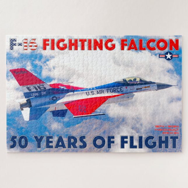 Puzzle F-16 COMBATTRE FALCON - 50 ANS ! (20 x 30 POUCES) (Horizontal)