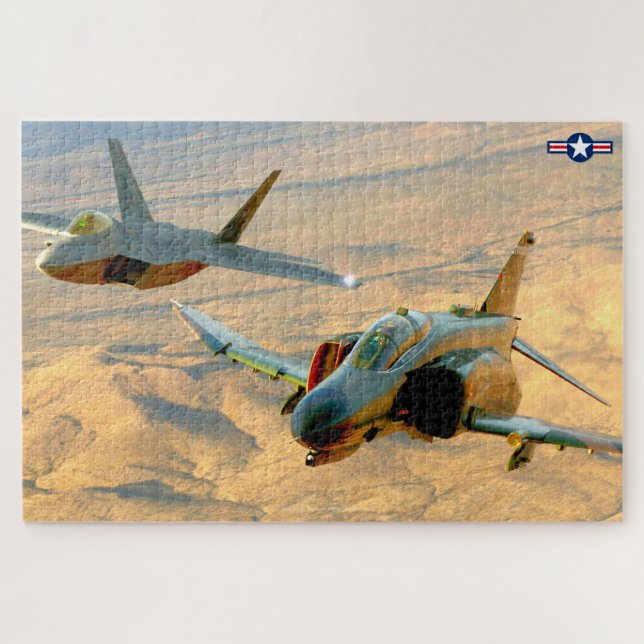 Puzzle F-4 PHANTOM et F-22 RAPTOR (20x30 POUCES) (Horizontal)