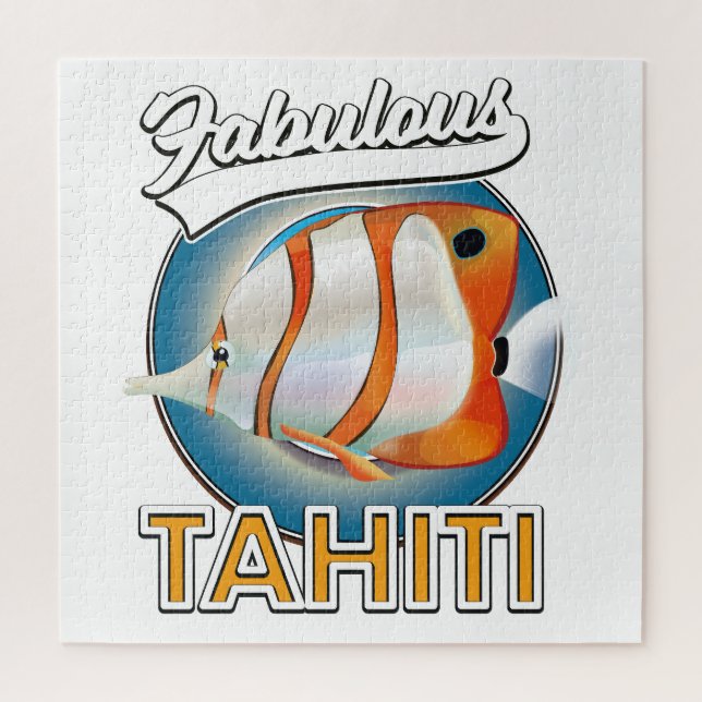 Puzzle fabuleux logo rétro Tahiti (Vertical)