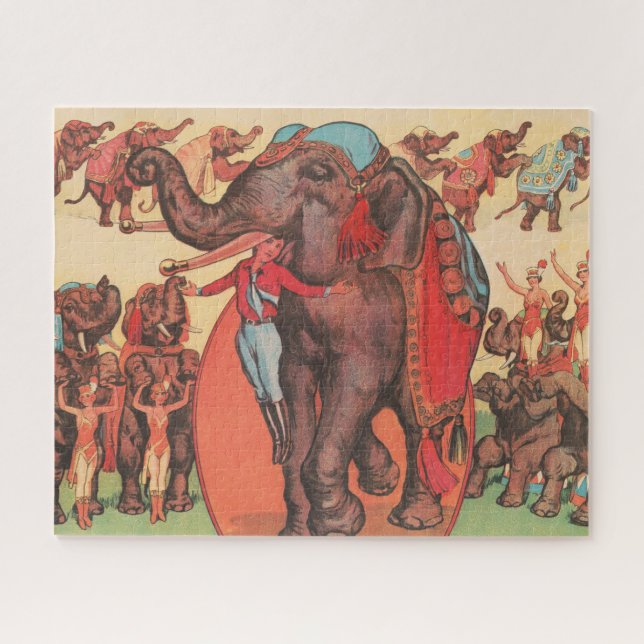 Puzzle Faire Des Éléphants Avec Des Femmes Et Des Formate (Horizontal)