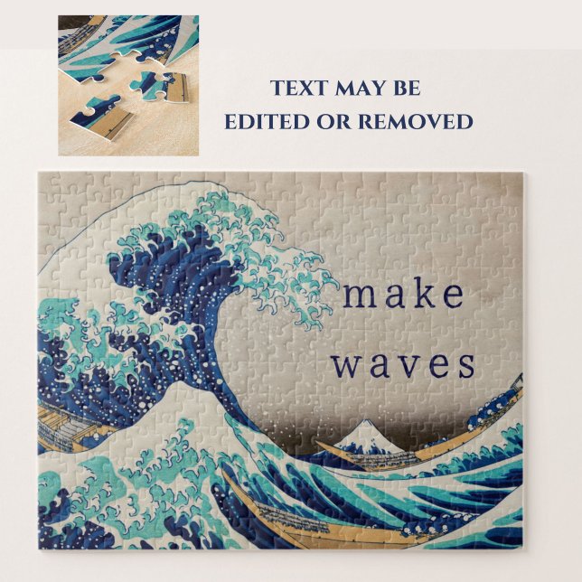 Puzzle "Faire des vagues" Hokusai Art japonais Vintage (This jigsaw puzzle features "The Great Wave off Kanagawa," beautiful vintage Asian art by Hokusai.)
