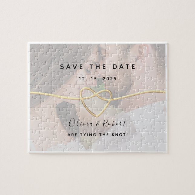 Puzzle Faire-part de mariage avec photo simple pour annon (Horizontal)