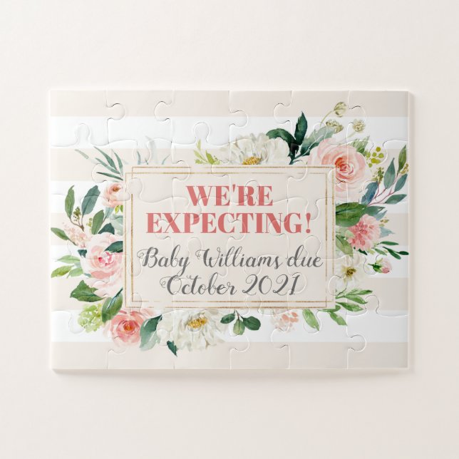 Puzzle Faire-part de révélation de bébé de grossesse Nous (Horizontal)